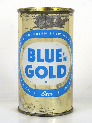 1955 Blue & Gold Beer 12oz 39-37 Flat Top Can Los Angeles California