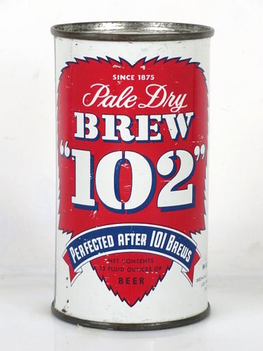 1955 Brew 102 Beer 12oz 41-33 Flat Top Can Los Angeles California