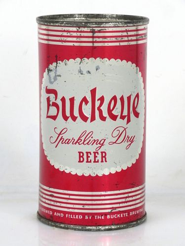 1959 Buckeye Sparkling Dry Beer 12oz 43-09.3 Flat Top Can Toledo Ohio