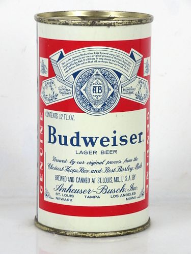 1959 Budweiser Lager Beer 12oz 44-17.1a Flat Top Can Saint Louis Missouri