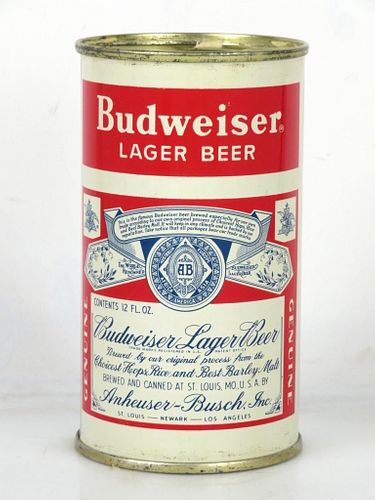 1956 Budweiser Lager Beer 12oz 44-13 Flat Top Can Saint Louis Missouri