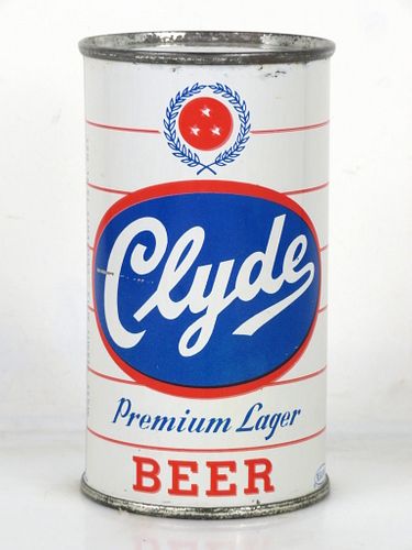 1956 Clyde Premium Lager Beer 12oz 49-38 Flat Top Can Fall River Massachusetts