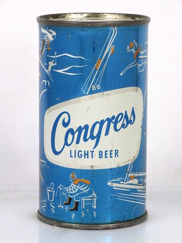 1956 Congress Light Beer Set Can Copper? 12oz 51-38 Flat Top Can Syracuse New York