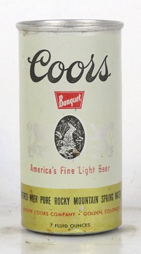 1963 Coors Banquet Beer 7oz 239-21 Flat Top Can Golden Colorado