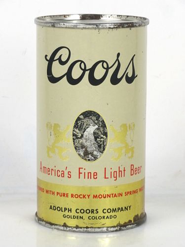 Rare 1950 "No Banquet" Coors Beer 12oz Unpictured Flat Top Can Golden Colorado