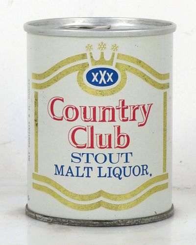 1968 Country Club Malt Stout Liquor 8oz T28-21 Ring Top Can St. Joseph Missouri