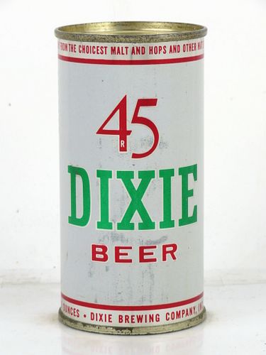 1957 Dixie 45 Beer 10oz 53-39 Flat Top Can New Orleans Louisiana