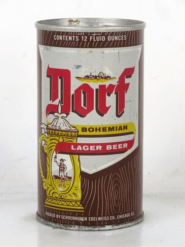 1966 Dorf Bohemian Lager Beer 12oz T59-06 Ring Top Can Chicago Illinois