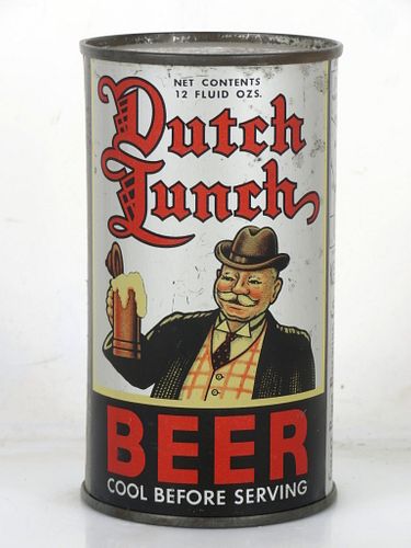 1936 Dutch Lunch Beer 12oz OI-208 Flat Top Can Los Angeles California mpm