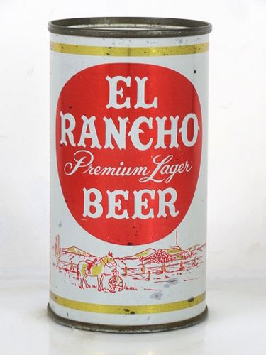 1958 El Rancho Premium Lager Beer 12oz 59-23.2 Flat Top Can Los Angeles California