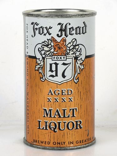 1957 Fox Head Malt Liquor 12oz 66-18v Flat Top Can Waukesha Wisconsin mpm