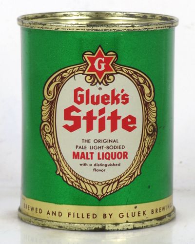 1953 Gluek's Stite Malt Liquor 8oz 241-06b Flat Top Can Minneapolis Minnesota