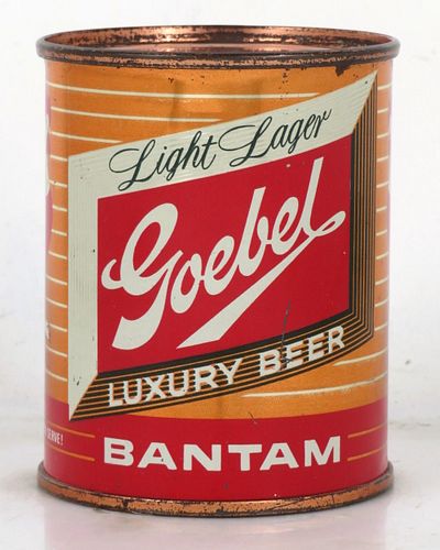 1953 Goebel Light Lager Luxury Beer 8oz 241-22 Flat Top Can Detroit Michigan