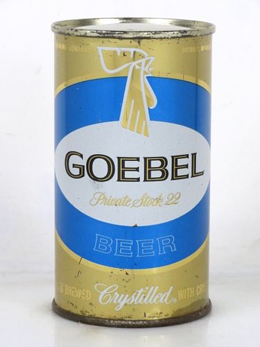 1958 Goebel Private Stock 22 Beer 12oz 71-10.0 Flat Top Can Detroit Michigan