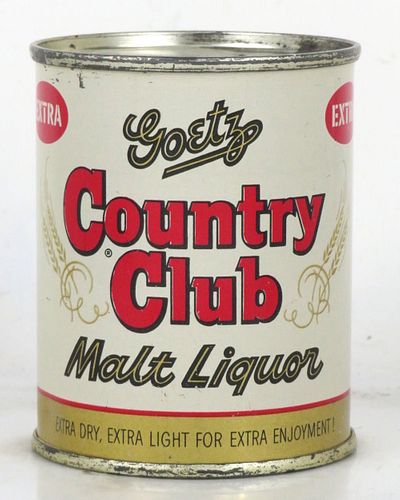 1960 Goetz Country Club Malt Liquor 8oz 240-18.1 Flat Top Can St. Joseph Missouri