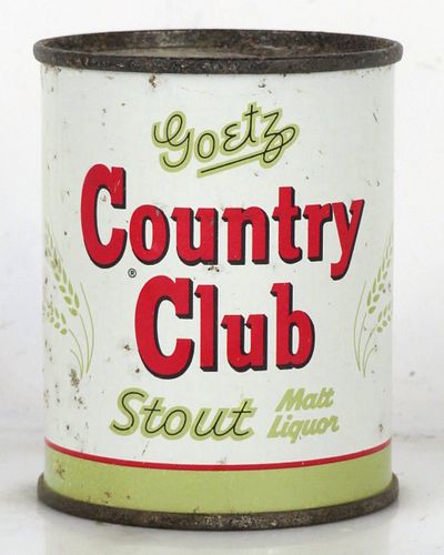 1962 Goetz Country Club Stout Malt Liquor 8oz 240-31 Flat Top Can St. Joseph Missouri