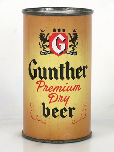 1957 Gunther Premium Dry Beer 12oz 78-26.2 Flat Top Can Baltimore Maryland