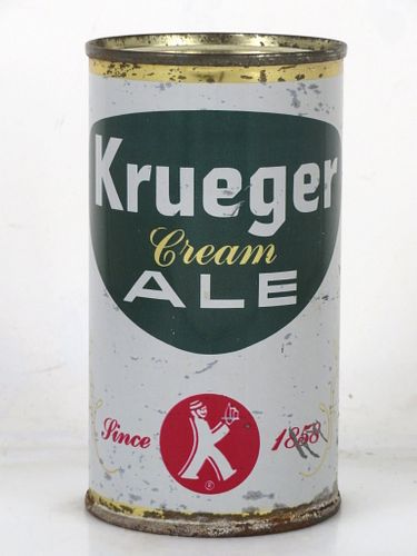 1960 Krueger Cream Ale 12oz 90-30 Flat Top Can Cranston Rhode Island mpm