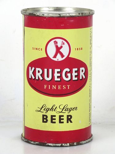 1952 Krueger Light Lager Beer (brown) 12oz 90-16 Flat Top Can Newark New Jersey mpm
