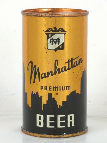 1936 Manhattan Premium Beer 12oz OI-517 Flat Top Can Chicago Illinois mpm
