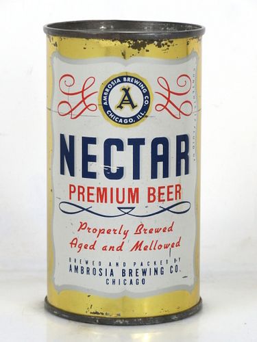 1950 Nectar Premium Beer 12oz 102-29 Flat Top Can Chicago Illinois