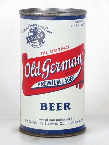 1965 Old German Beer 12oz 106-32 Flat Top Can Cumberland Maryland