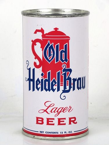 1959 Old Heidel Brau Lager Beer 12oz 107-09.3a Flat Top Can Los Angeles California mpm