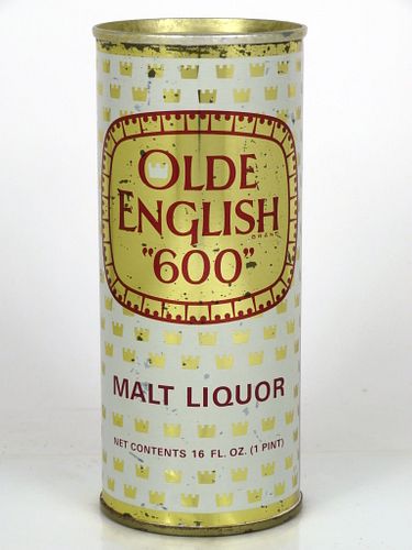 1968 Olde English 600 Malt Liquor 16oz One Pint T159-30 Ring Top Can Portland Oregon