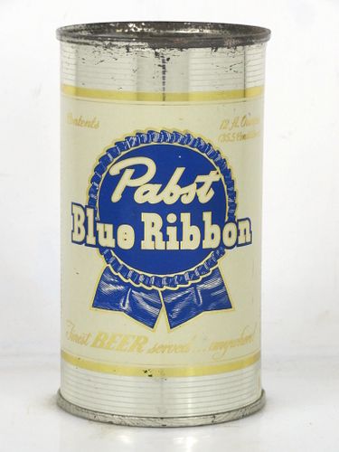 1950 Pabst Blue Ribbon Beer 12oz 111-31.2 Flat Top Can Milwaukee Wisconsin