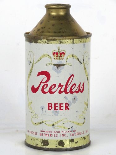 1950 Peerless Beer 12oz 179-02.2 High Profile Cone Top Can La Crosse Wisconsin