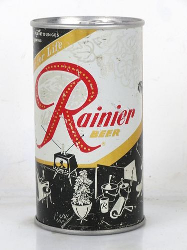 1956 Rainier Jubilee Beer (Baltic Sea) 12oz No Ref. Flat Top Can Seattle Washington