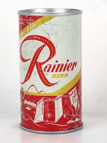 1957 Rainier Jubilee Beer (Chili Pepper) 12oz Flat Top Can Seattle Washington