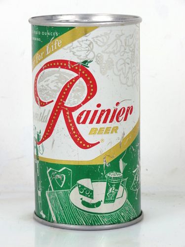 1956 Rainier Jubilee Beer (Eucalyptus) 12oz Flat Top Can Seattle Washington