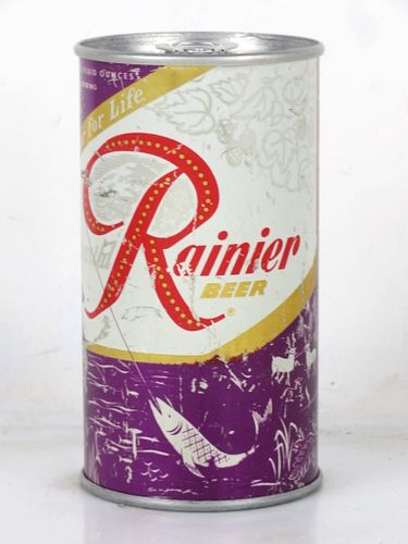 1956 Rainier Jubilee Beer (Grape Purple) 12oz Flat Top Can Seattle Washington