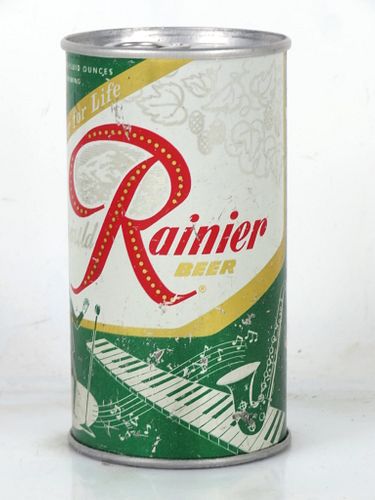 1956 Rainier Jubilee Beer (Green Pea) 12oz Flat Top Can Seattle Washington