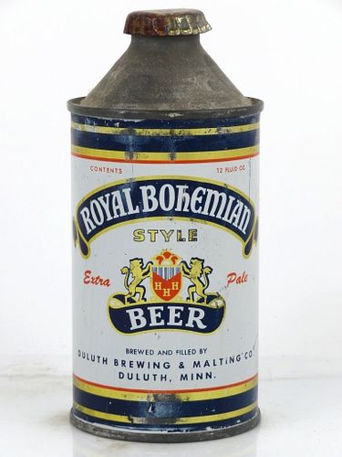 1952 Royal Bohemian 12oz 182-23 High Profile Cone Top Can Duluth Minnesota