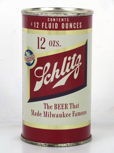 1954 Schlitz Beer 12oz 129-29.2v Unpictured Flat Top Can Milwaukee Wisconsin