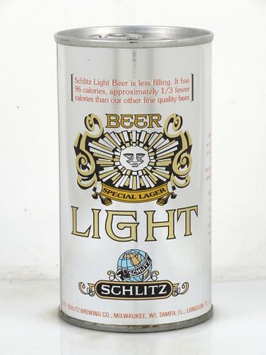 1975 Schlitz Light Beer (test) 12oz Unpictured Ring Top Can Milwaukee Wisconsin