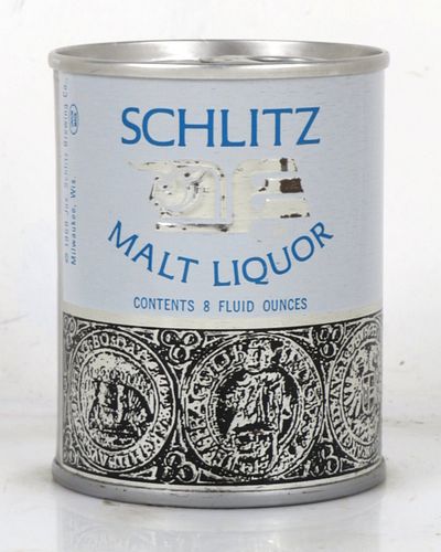 1968 Schlitz Malt Liquor 8oz T30-01.0 Ring Top Can Milwaukee Wisconsin