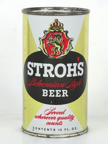 1958 Stroh's Bohemian Light Beer 12oz 137-30.1 Flat Top Can Detroit Michigan