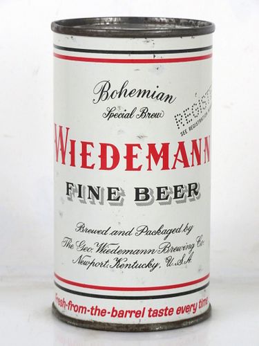 1958 Wiedemann Fine Beer 12oz 145-38 Flat Top Can Newport Kentucky