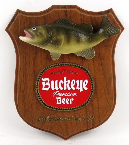 1960s Buckeye Premium Beer Fish Sign Toledo Ohio
