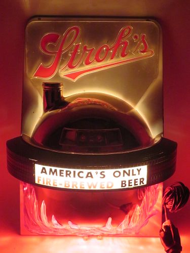 1960 Stroh's Beer "Fire Kettle" Motion Sign Detroit Michigan