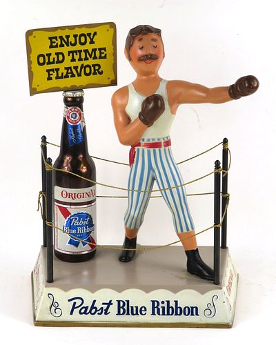 1960 Pabst Blue Ribbon Beer "Boxer" Backbar Display Milwaukee Wisconsin