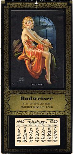 1939 Budweiser Beer Calendar Saint Louis Missouri