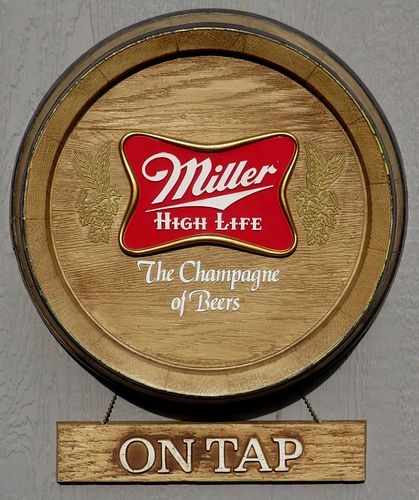 1971 Miller High Life Beer Barrel-End Sign Milwaukee Wisconsin