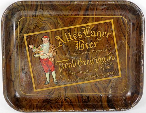 1912 Altes Lager Bier Serving Tray Detroit Michigan