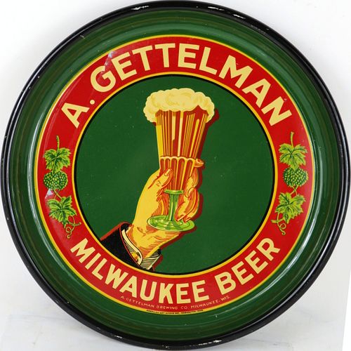 1935 Gettelman Milwaukee Beer 13" Serving Tray Milwaukee Wisconsin