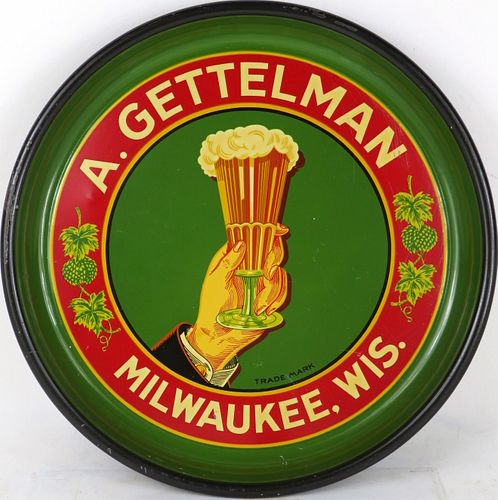 1933 Gettelman Milwaukee Beer "Trade Mark" 13" Serving Tray Milwaukee Wisconsin