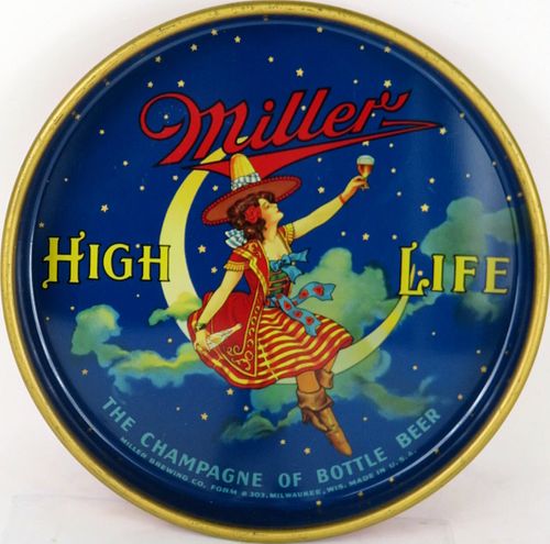 1945 Miller High Life Beer 13" Serving Tray Milwaukee Wisconsin